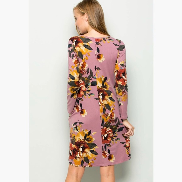 Mauve Floral Dress - Picture 2 of 2
